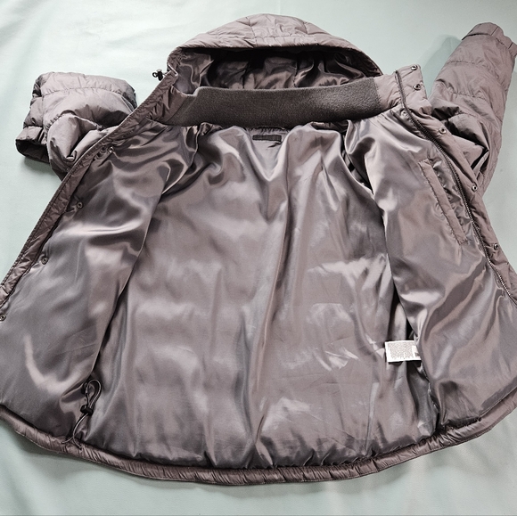 Men's Gray Hooded Puffer Jacket - Picture 3 of 9